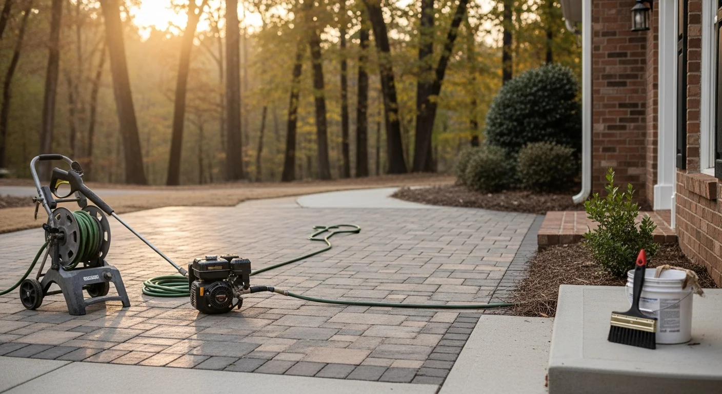 Sealed paver patio in Athens Georgia showing professional finishing